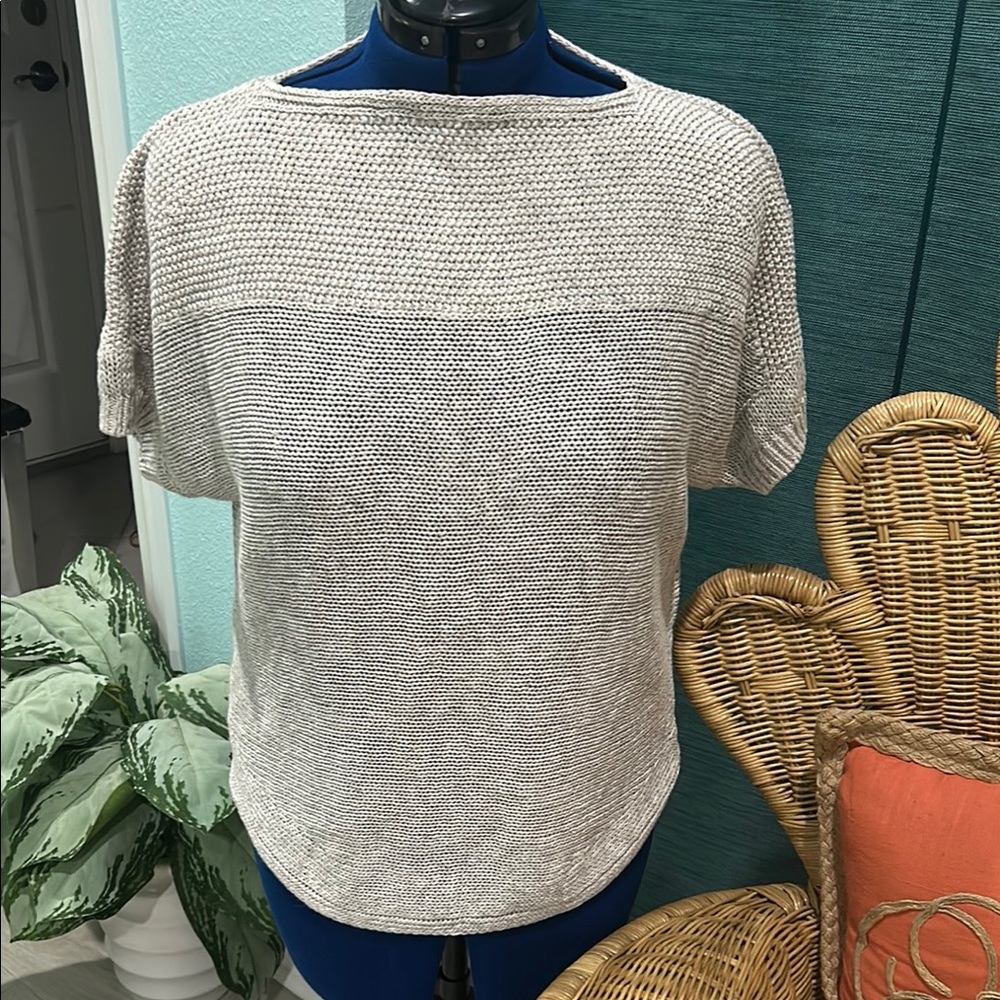 Tommy Bahama Cream Crew Neck Sweater with Textured Knit